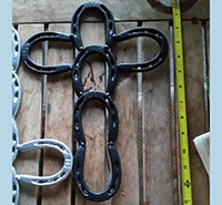 Cross- Black with Mini Shoes : horse shoes
